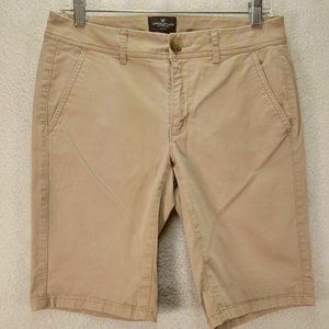 American Eagle Women's Khaki Tan Mid Rise Bermuda Shorts Size 6
